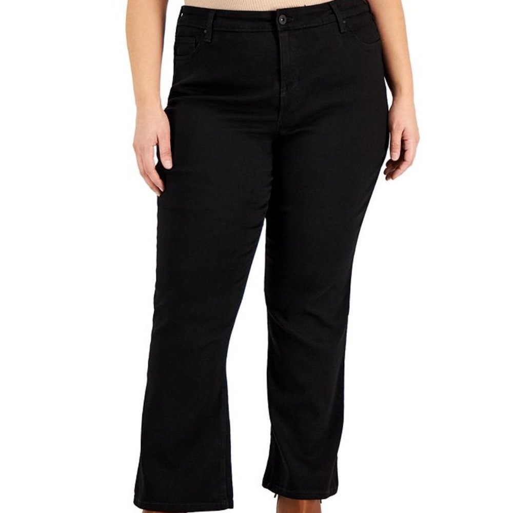 NWOT Plus Size Style & Co Boot Leg Denim Jeans in Black Rinse-  Size 24W